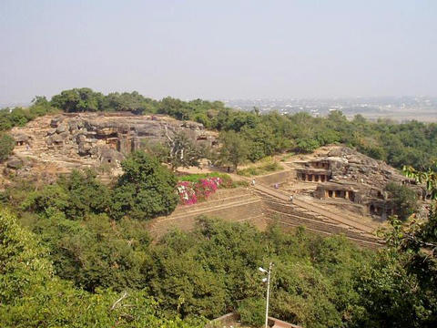 View from Khandagiri<br> to Udayagiri caves