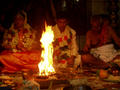 The fire (Agni) serves at witness to the wedding